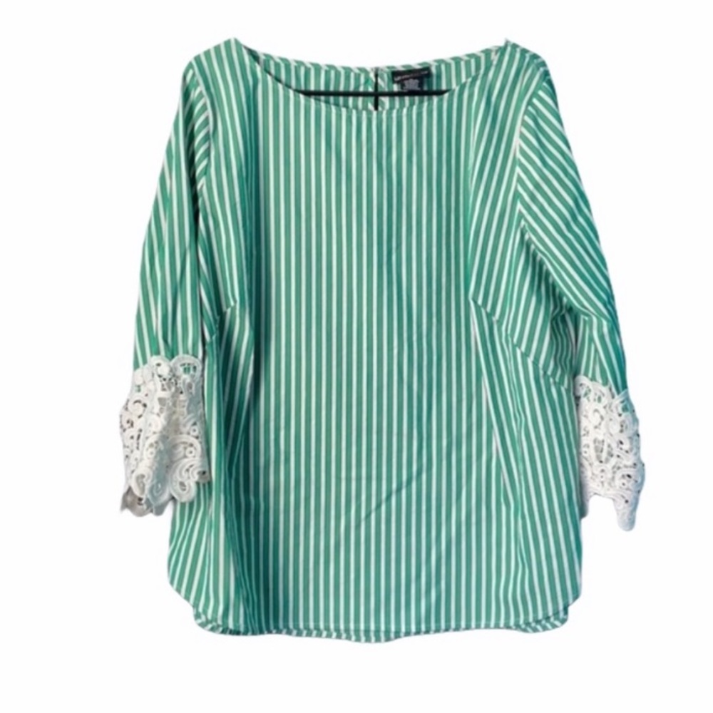 Liz Claiborne Botanical Bliss Green Top, size XL